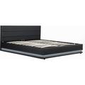Lit coffre simili cuir noir 160 x 200 cm