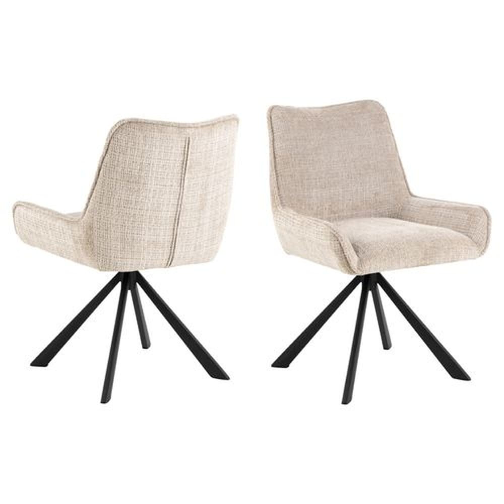 Lot de 2 chaises de salle à manger Beige