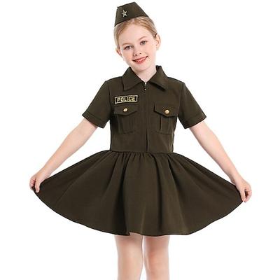 Polizei Polizist MINT-Tag Karriere-Rollenspiel Kleid Outfits Kostüm Cosplay Mädchen Kinder Leistung Pädagogisches Ankleiden Verkleidung für Schulveranstaltungen Halloween Karneval Welttag des Buches Image