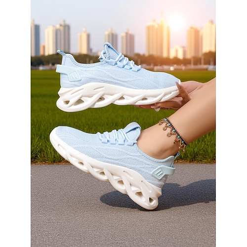 Weiße Mesh-Laufschuhe für Damen – leichte, atmungsaktive Sneaker fürs Fitnessstudio, Training oder als lässige Sportbekleidung Image