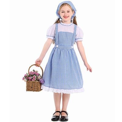 Der Zauberer von Oz Märchen Dorothy Kleid Outfits Kostüm Märchenfiguren Traditionell Film Cosplay for Mädchen Kinder Halloween Karneval Welttag des Buches Leistung Pädagogisches Ankleiden Verkleidung Image