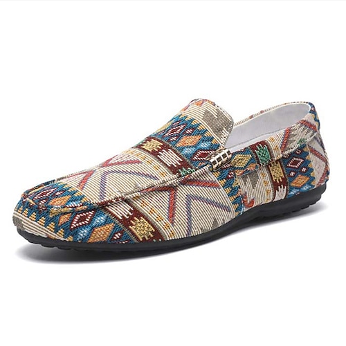 Herren Freizeitschuhe Spaziergang Lässig Segeltuch Bequem Rutschfest Atmungsaktiv Loafer Schwarz Beige Sommer Frühling Herbst Image