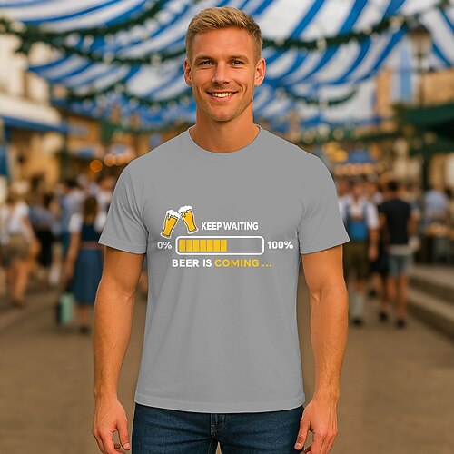 T-Shirt Lederhosen T-Shirt Match Bayerisch München Deutsch Lustig alpin T-Shirt Ärmel Grafik für Herren Erwachsene Heißprägen für Karneval Oktoberfestbier Party Image