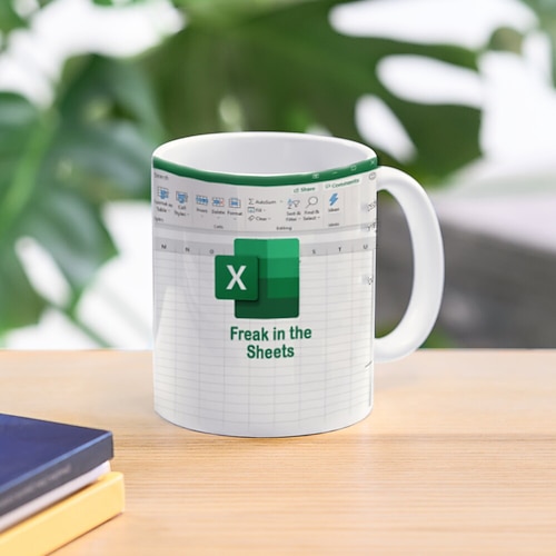 Excel-Tasse, lustige Büro-Kaffeetasse aus Keramik, 330 ml/12 oz, Geschenk zum Thema Tabellenkalkulation für Büroangestellte, Mitarbeiter, Analysten, Buchhalter, Chef, Schreibtisch-Dekor Image