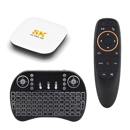 Android 14 Smart-TV-Box H96 Max M2 Plus Rockchip RK3528 1000m LAN WLAN 6 Bluetooth 5.4 8K 4K BT mit Sprachgyroskop-Fernbedienung Set-Top-Box Media Player Image