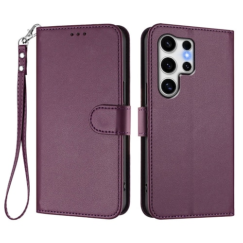 Handy Hülle Handyhüllen Für Samsung Galaxy S25 S25 Edge S24 S24 FE S23 Ultra Plus S22 Plus Ultra A16 A55 5G A35 5G A25 Brieftaschenhülle Mit Ständer Magnetisch Vollschutz Retro TPU PU-Leder Image