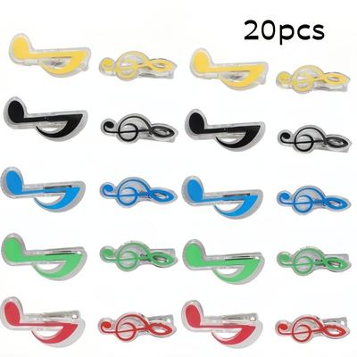 TEMU 10/20pcs, Music Book Clip - A Set Of 5 Treble Clef And Eighth Clips For Sheet Music And Pages - Keep Your Pages Safe And Organized Image