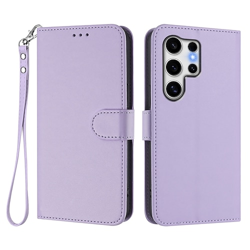 Handy Hülle Handyhüllen Für Samsung Galaxy S26 Ultra Plus S25 S25 Edge S24 S23 Ultra Plus S24 FE S22 Plus Ultra A16 A55 5G A35 5G Brieftaschenhülle Mit Ständer Magnetisch Vollschutz Retro TPU PU-Leder Image