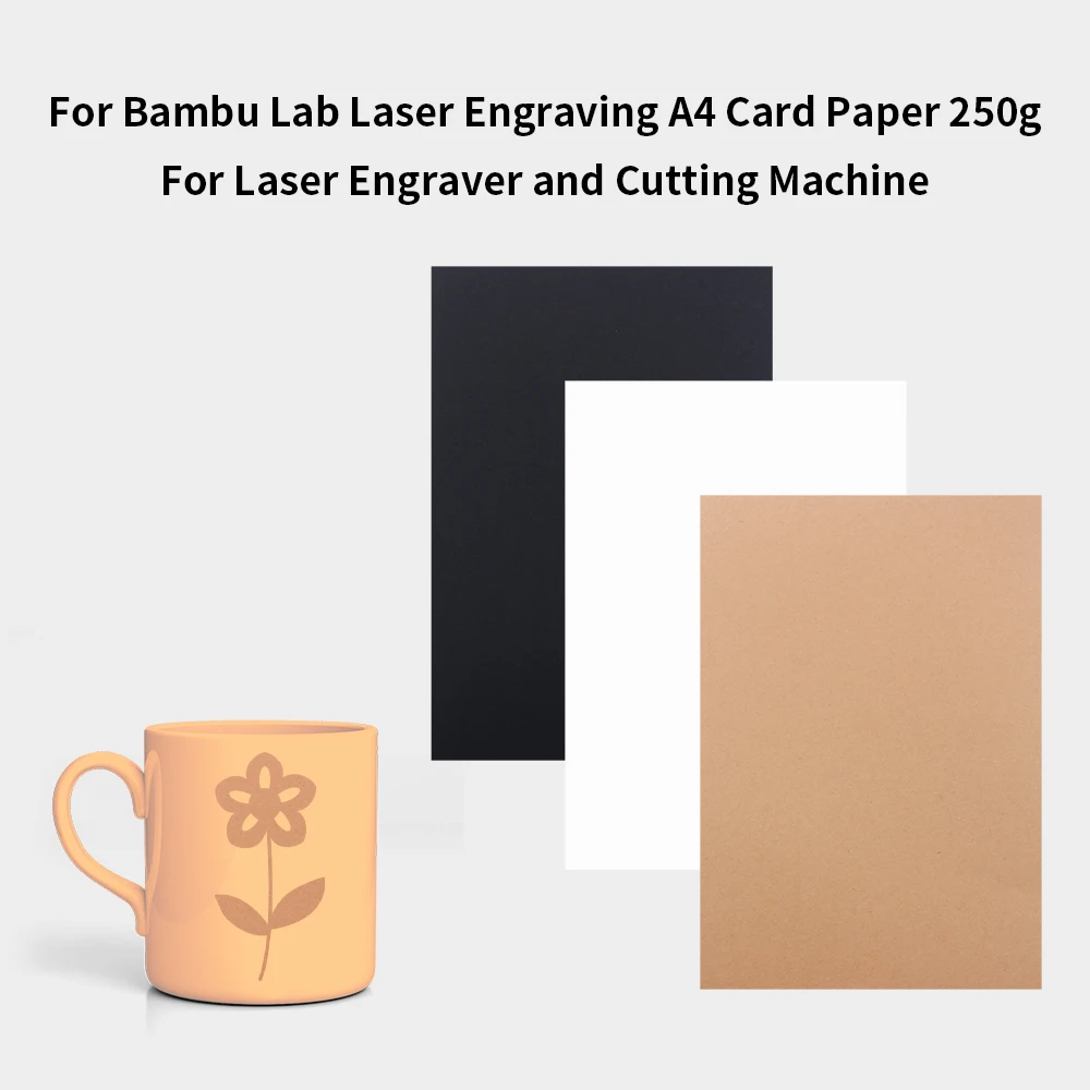 25Pcs Für Bambu Labor Laser Gravur A4 Karte Papier Glatte Oberfläche 250g Einfach Zu Schneiden Für Laser gravur Für 3D Drucker Image
