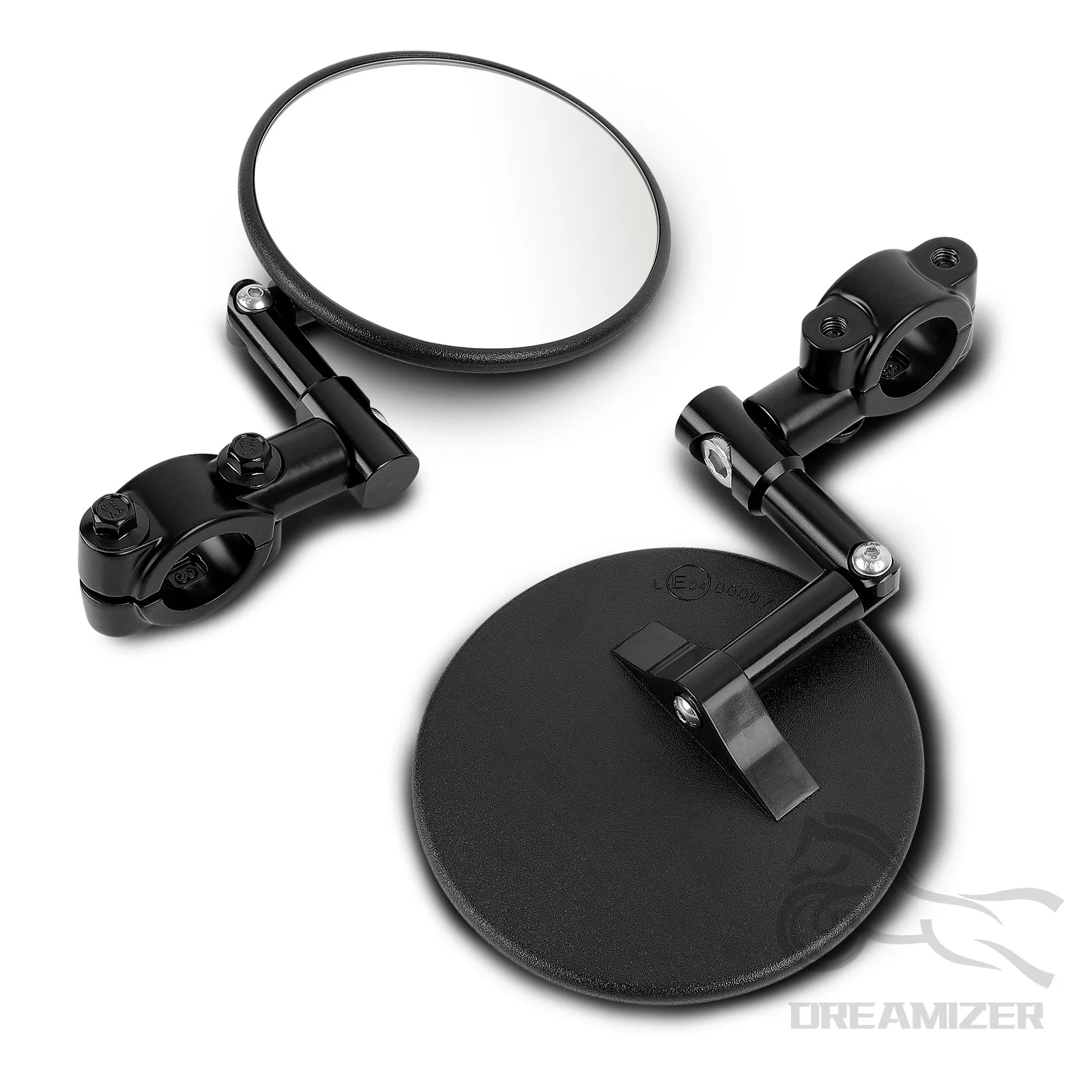 1 Paar Motorrad-Rückspiegel, CNC-Lenkerenden-Seitenspiegel für 22–23 mm Lenkerdurchmesser mit M8-Bolzen für Honda Suzuki Yamaha Surron Image