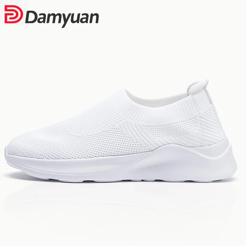 Lässige Damen-Sneaker, atmungsaktive Mesh-Wanderschuhe, leicht, bequem, Slip-on-Schuhe, modisch, flach, für Damen, Größe 36–42