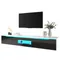 Meuble TV, meuble TV haute brillance, couleurs assorties en noir et blanc, avec éclairage LED à changement de couleur