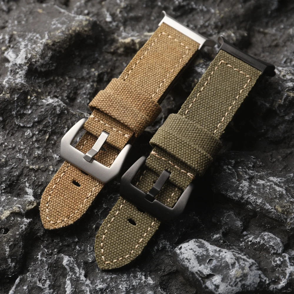 High-End japanische Leinwand Armband für Samsung Uhr 6 47mm robuste harte Kerl Ultra Männer Vintage braun grün Armband harten Kerl