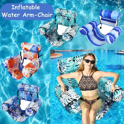 Inflatable Pool Float Floating Lounger Chair Summer Water Mattresses Hammock Lounge Chairs Pool Float Sports Toys Float Carpet