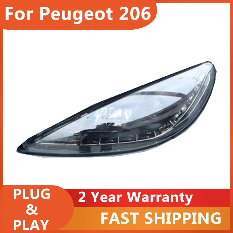 KOWELL style de voiture pour Peugeot 206 phares 2004-2008 Peugeot 206 phare DRL clignotant feux de croisement lentille de projecteur
