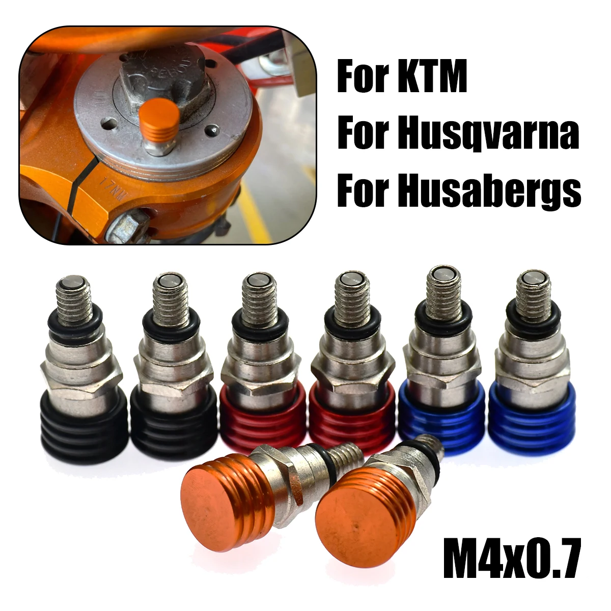M4x0,7 CNC Motorrad Gabel Entlüftungsventile Für Husqvarna TC FC TE FE 85-501 2014-2019 Für KTM SX SXF XC XCF XCW XCFW EXC EXCF Image