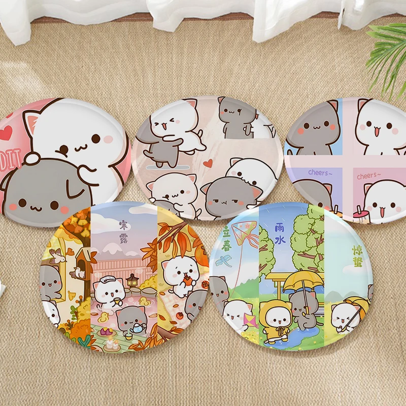 Pfirsich Mochi Katze runde Stuhl matte Soft Pad Sitzkissen zum Essen Terrasse Home Office Indoor Outdoor Garten Hocker Sitz matte