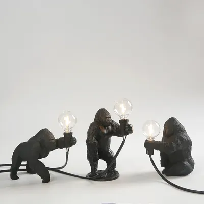 Creative Crafts Gorilla Night Lights Chimpanzee Lamp King Kong Gorilla Animal Light Indoor Decor Resin Small Night Lamp