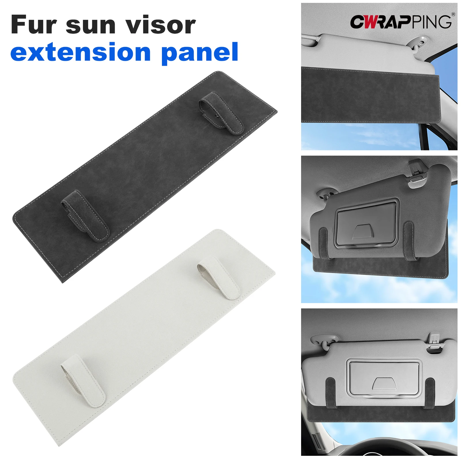 Einstellbare Auto-Sonnenblenden, Extender-Board, blendfrei, schnelle Installation, Wildleder-Sonnenblende-Befestigung, geeignet für Autozubehör Image