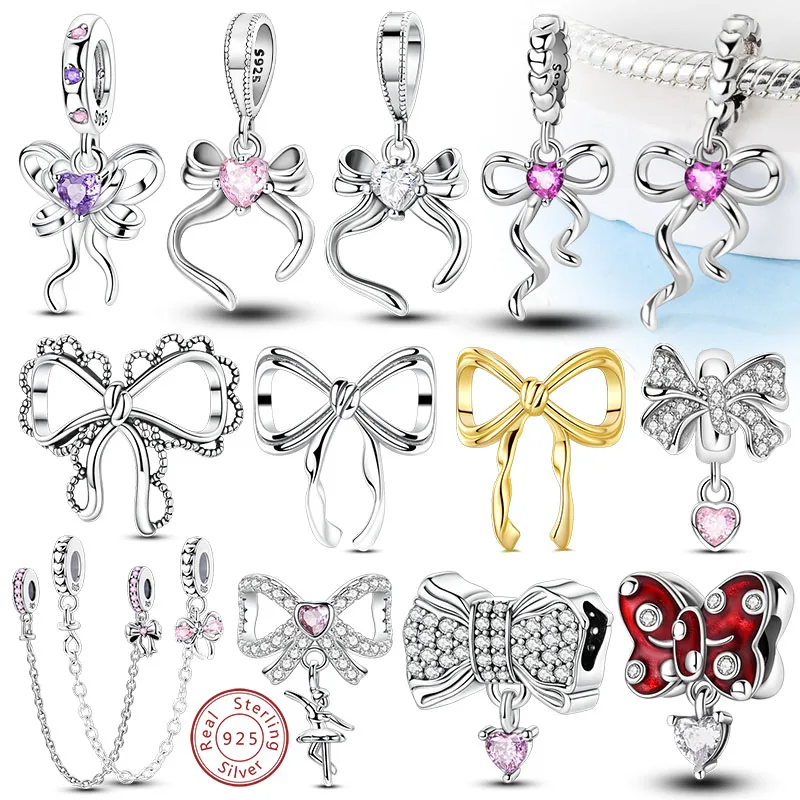 Heiße Verkäufe Charm Bead 925 Sterling Silber Bogen Ballett Schuhe Parfüm Flasche Charme Fit Original Anhänger Armbänder Feine Frauen Schmuck