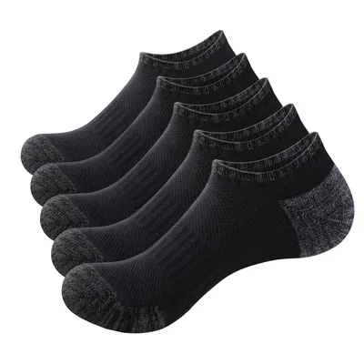 YUEDGE Mens Ankle Socks Breathable Anti Smell Low Cut Bamboo Casual Everyday Socks for Men Size 41-46，5 Pairs