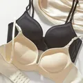 Reggiseno push up naturale per seni piccoli Lingerie invisibile senza cuciture Imbottitura ultra spessa da 10 cm Senza segni sotto la camicia, AA-A Cup Lift