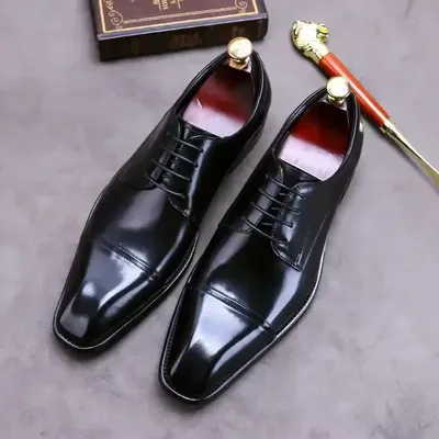 Business Formal Black Leather Shoes Men Fashion Casual Formal Shoes Classic Formal Leather Casual Shoes Zapatos De Vestir Hombre