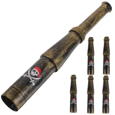 6pcs Plastic Pirate Telescopes Pirate Party Cosplay Halloween Monocular Telescopes Toys Telescopic Pirate Telescopes for Kids