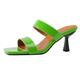 Renessmi Stiletto Heel Wide Fit Mules Slip On Women Slippers Open Square Toe Fashion Outdoor Slingback High Heel Footwear Green Size 2 UK-35 CN