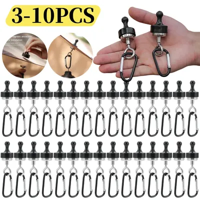 Outdoor Strong Magnet Hook Heavy Duty Separable Outdoor Tent Canopy Carabiner Clip Magnet Hanger Camping Tools Accessories