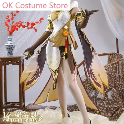 Anime! Genshin Impact Ning guang Spiel anzug Cheong sam wunderschöne Kleid Uniform Cosplay Kostüm Halloween Party Outfit Frauen neu Image