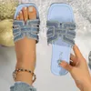 Plus Größe Moderne Hausschuhe Quadratischen Kopf Kristall Frauen Schuhe Mode Sommer Casual Damen