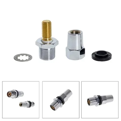 3/8" x 24 Stud CB Antenna Mount to SO-239 Adapter fit 1/2" Hole by Heavy Chrome-Plated Brass for CB Ham Radio Antenna
