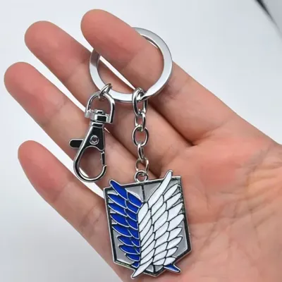 Angriff auf Titan Schlüsselanhänger Shingeki No Kyojin Wings of Liberty Anhänger Cartoon Schlüsselanhänger Halter Kette Ring Vintage Cosplay Kostüm Image