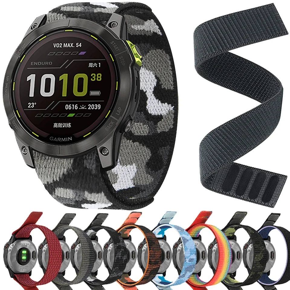 22 mm 26 mm QuickFit Nylon-Schlaufenarmband für Garmin Tactix 7 AMOLED Delta Bravo Band für Garmin Fenix 8 7X 6 PRO 5 geflochtene Uhrenarmbänder Image