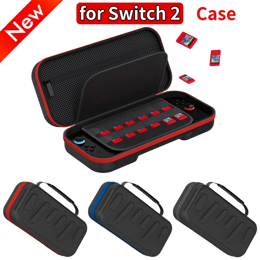 Stoßfeste Konsolen-Aufbewahrungstasche mit 24 Spielkartenfächern, Konsolen-Schutzhandtasche, großes Fassungsvermögen für Switch 2 Zubehör Image