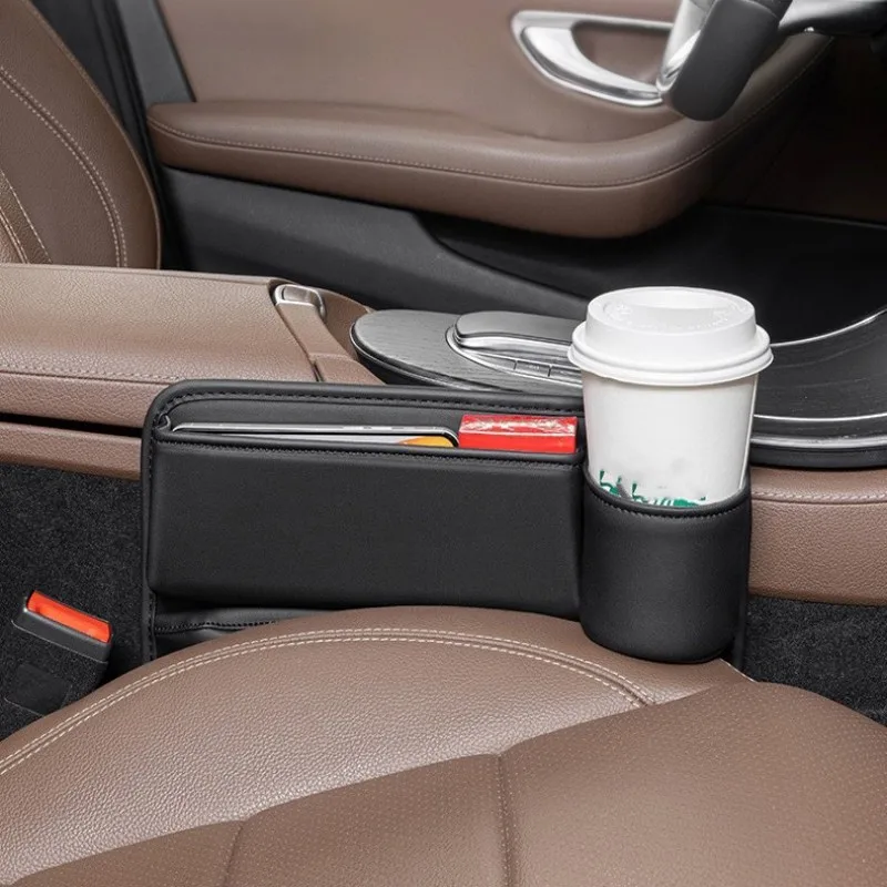 Auto Innen Sitz Lücke Füllstoff Multifunktions Lagerung Box Gläser Münze Schlüssel Karte Mit Tasse Telefon Kleinigkeiten Organizer Fach Zubehör Image