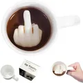 Tasse à doigt moyen en céramique, personnalisée, blanche, drôle, café, lait, eau, thé, avec poignée, pour fête, poisson d'avril