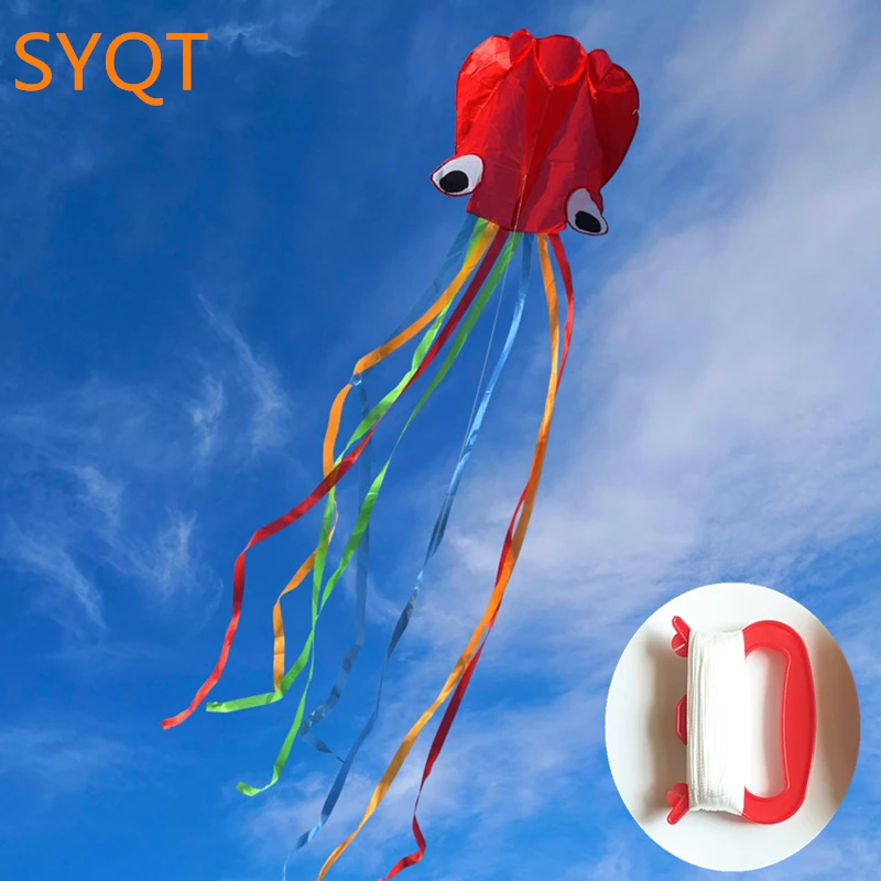 New 3m Soft Octopus Kite Outdoor Sports Non-framework Foldable Animal Kite Adult Kites Children's Toy Flying Tool Easy To Fly