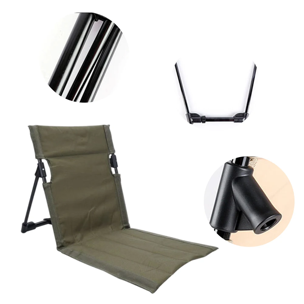 Klappbarer Strandstuhl mit Rückenstütze, Outdoor-Campingstuhl, Lounge-Stuhl, Bodenstuhl für Angelkonzerte Image