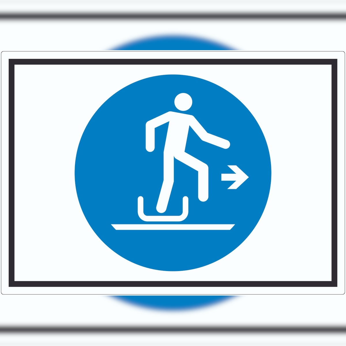 HB-Druck Beim Ausstieg den Rodel nach rechts verlassen Symbol Aufkleber A9 (37x52mm) Image