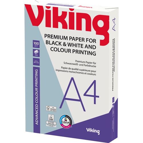 Viking Advanced Colour Printing DIN A4 Druckerpapier Weiß 100 g/m² Glatt 500 Blatt Image