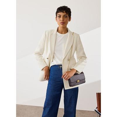 Mariner Cream Tweed Double Breasted Jacket, Cream