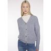 Strickjacke HAILY’S "LS P CD Pi44pa", Damen, Gr. XL (42), blau (stone blau marl), Strick, Obermaterial: 94% Polyester, 3% Elasthan, 3% Nylon, meliert, feminin, normal, V-Ausschnitt, Langarm Rippbündchen, Strickjacken
