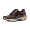 Keilsneaker GABOR ROLLINGSOFT, Damen, Gr. 38, dunkelbraun, schwarz kombiniert, Kalbsleder, Ziegenveloursleder, kontrastfarbene Details, sportlich, Schuhe, Schnürer, Halbschuh, Freizeitschuh mit zusätzlichem Reißverschluss