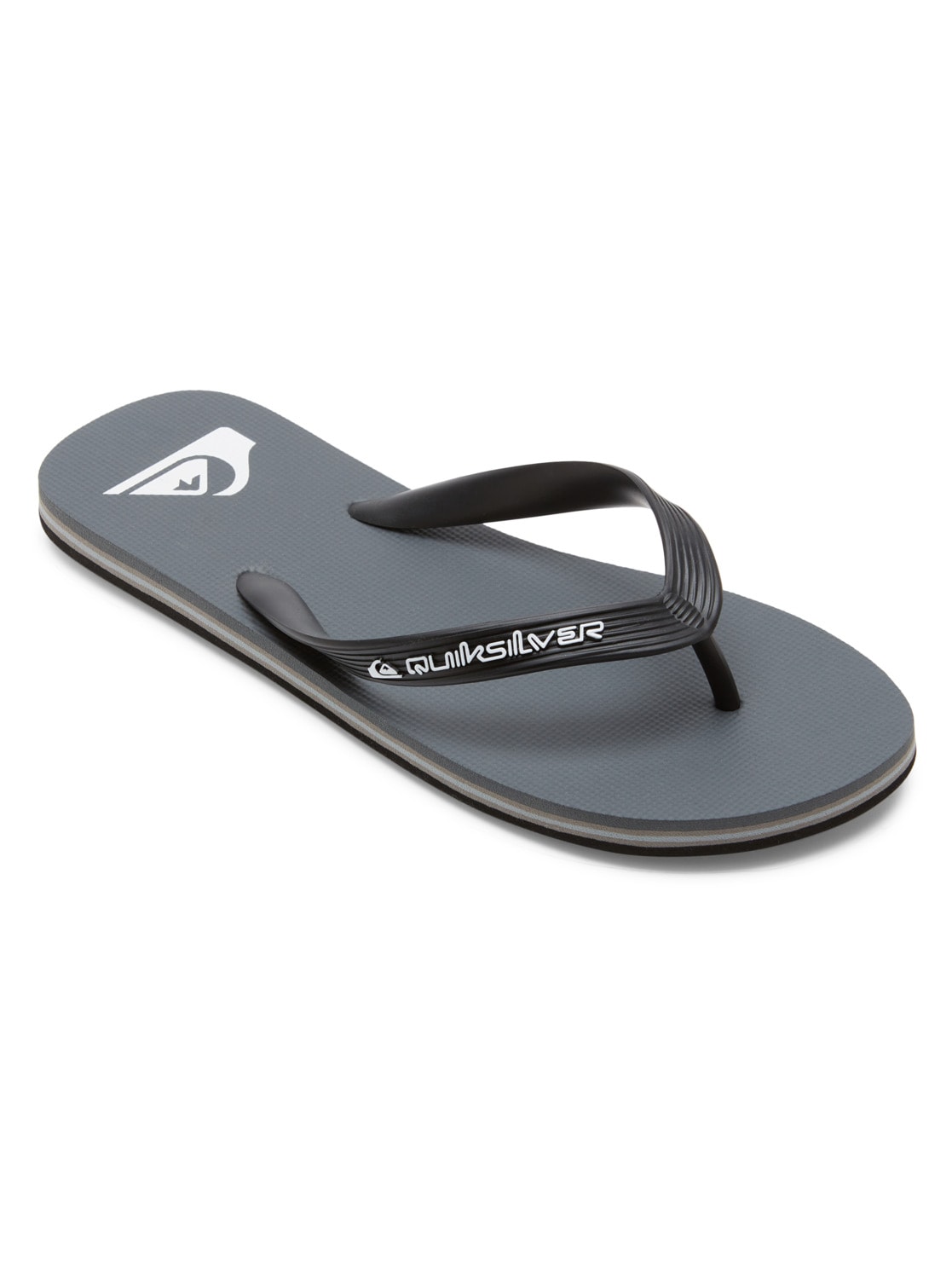 Sandale QUIKSILVER "Molokai Core", Herren, Gr. 10 (43), grau (grau 1), Obermaterial: Synthetikmaterial / Außensohle: Moosgummi, Schuhe Sandale