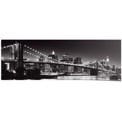 Poster REINDERS "New York Brooklyn Bridge", schwarz (farbe bild(er): schwarz), B:158cm H:53cm, Papier, Bilder Image