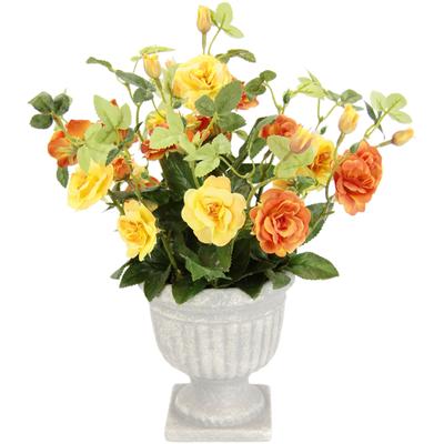 Kunstblume I.GE.A. "Rosen im Pokal", orange, B:25cm H:35cm L:25cm, Polyester, Kunstpflanzen Image