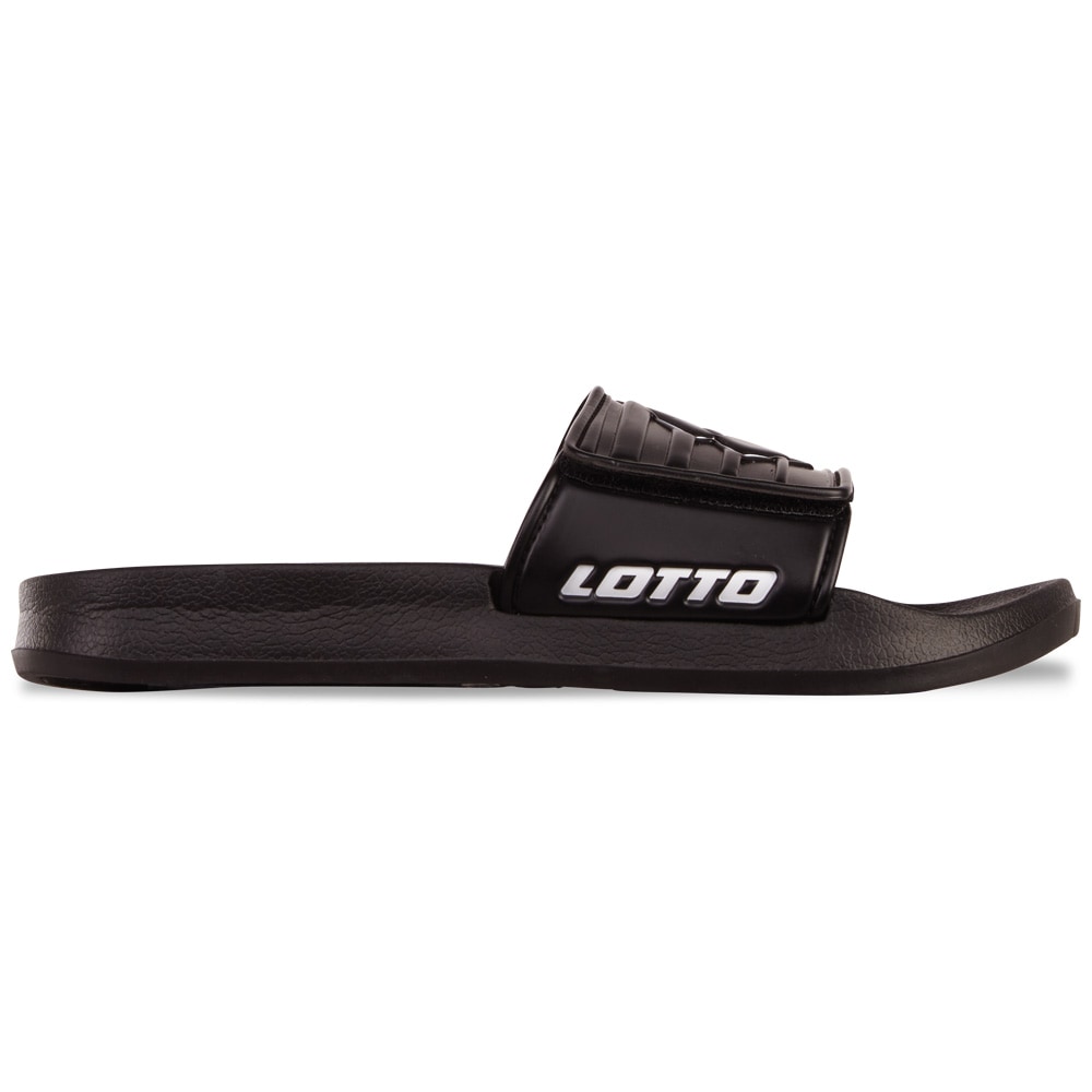 Badesandale LOTTO, Herren, Gr. 36, schwarz-weiß (schwarz, weiß), Synthetik, Schuhe, - mit praktischem Klettverschluss