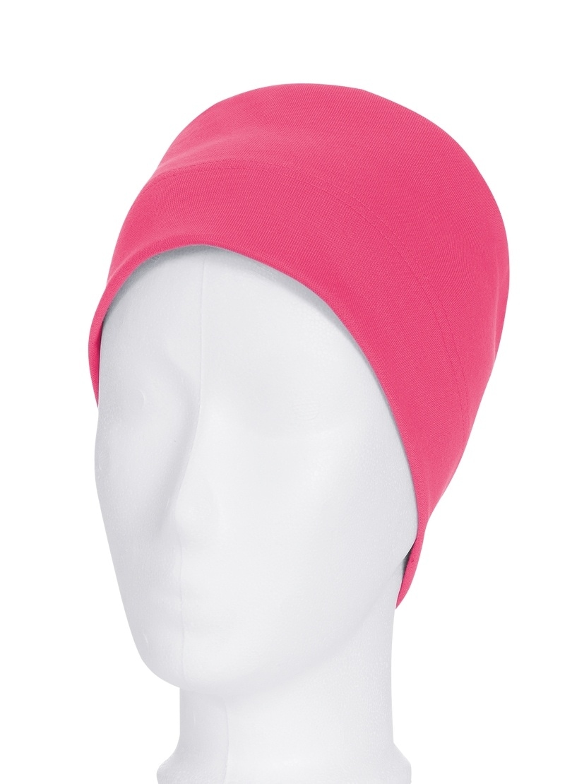 Strickmütze TRIGEMA "TRIGEMA Soft-Cap aus Viskose", Kinder, Gr. 900, rosa (flamingo), Kunstfaser, Mützen Image